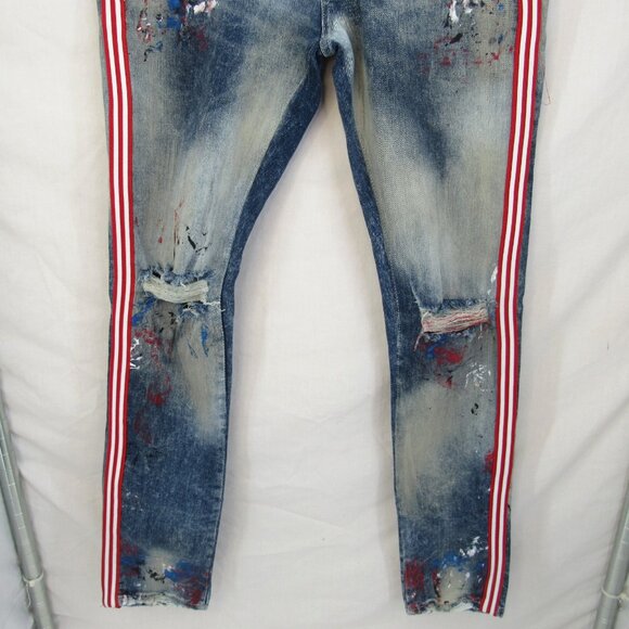 Jordan Craig Legacy Edition 32/32 Sean Men's Jeans Painted Splash Destroyed - Picture 3 of 11